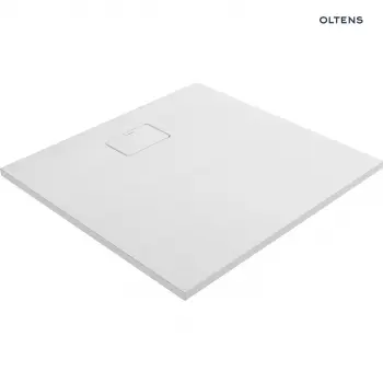 Brodzik z konglomeratu Oltens Bergytan 90x90cm - kwadratowy, RockSurface, biały - 17101000